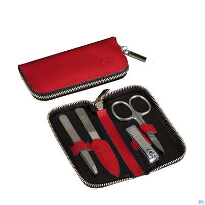 Canal Etui/4-teilig Reissverschluss Rindspaltleder Rot 5381- 1st, A-Nr.: 4787451 - 02