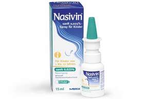 Sie sehen eine Packung Nasivin sanft Nasenspray 0,025%, Produktbild: 01 Nasivin sanft Nasenspray 0,025%, A-Nr.: 4457446 - 01