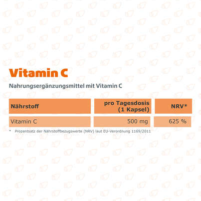 R(h)ein Nutrition Vitamin C 500 mg Immunsystem Plus Kapseln, A-Nr.: 5987264 - 08
