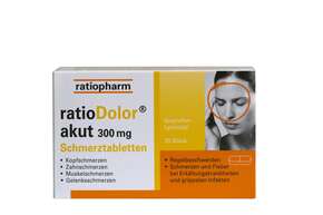 Sie sehen eine Packung ratioDolor akut® 300 mg, Produktbild: 01 ratioDolor akut® 300 mg, A-Nr.: 2420195 - 01