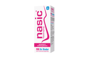 Sie sehen eine Packung nasic® pur Nasenspray für Kinder, Produktbild: 01 nasic® pur Nasenspray für Kinder, A-Nr.: 3903636 - 01